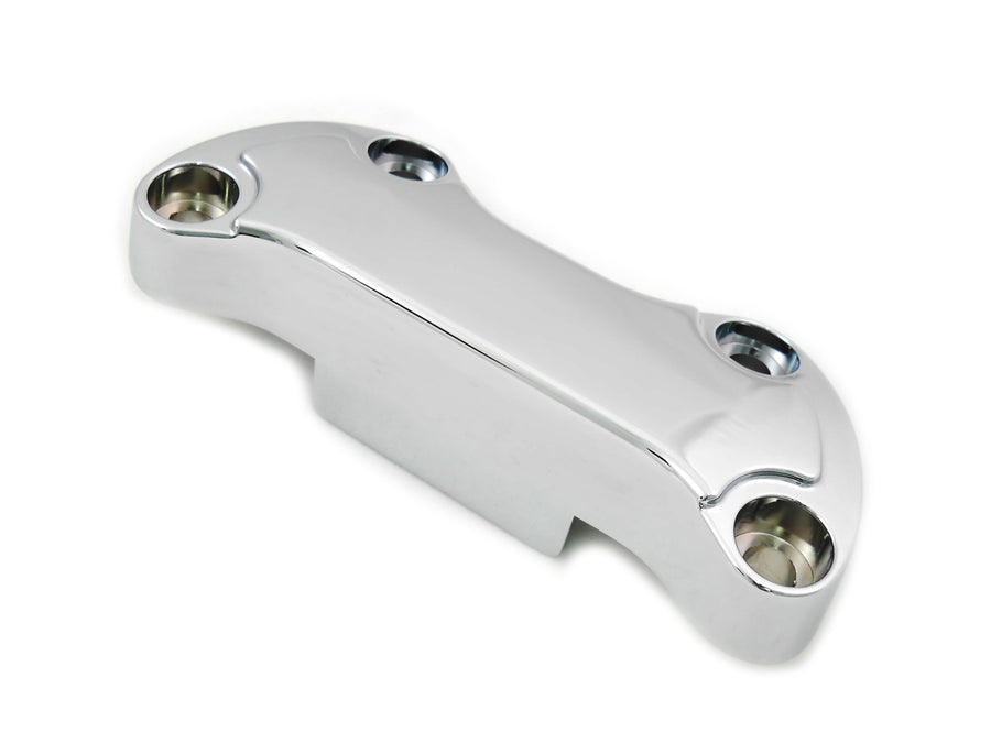 25-0592 - Chrome Smooth Handlebar Clamp Cover with Skirt