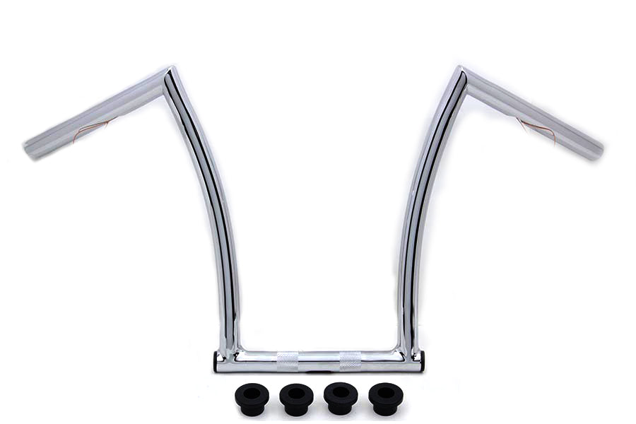 25-0634 - 15  Chrome ChiZeled Z-Bar Handlebar with Indents