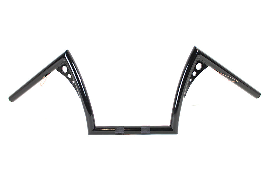 25-1285 - 10  Z-Bar Handlebar with Wiring Indents and Holes Black