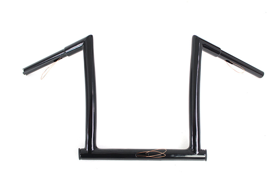 25-1802 - 14  Black ChiZeled Z-Bar Handlebar with Indents