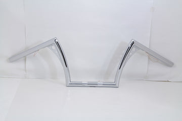 25-3257 - 10  Z-Bar Handlebar with Wiring Indents and Holes Chrome