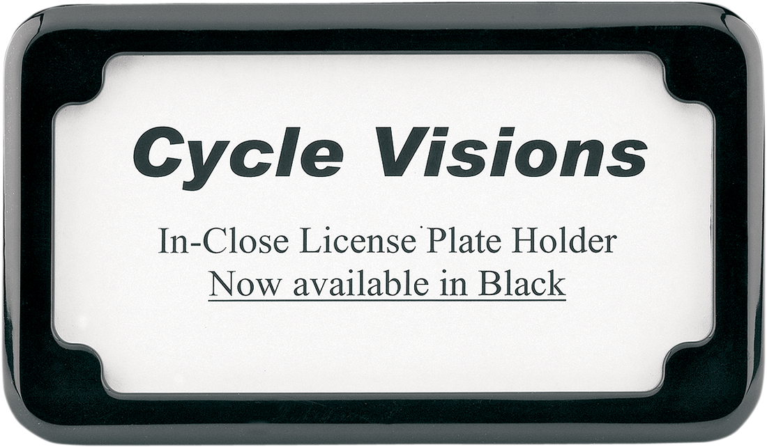 2030-0260 - CYCLE VISIONS Beveled License Plate Frame - Black CV-4615B