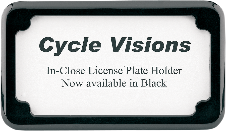 2030-0260 - CYCLE VISIONS Beveled License Plate Frame - Black CV-4615B