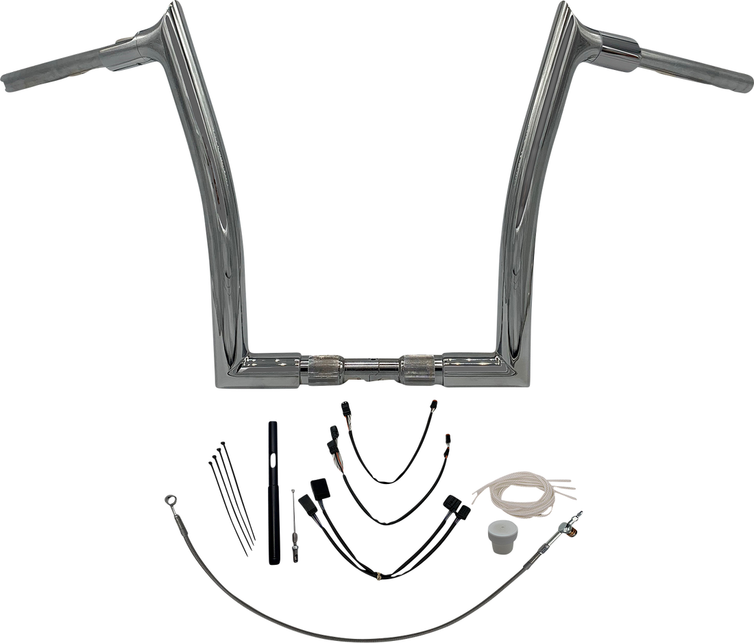 0601-5843 - FAT BAGGERS INC. Handlebar Kit - Pointed Top - 14" - Chrome 819614