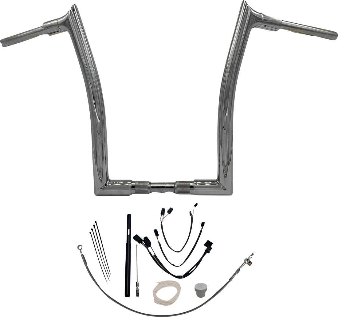 0601-5844 - FAT BAGGERS INC. Handlebar Kit - Pointed Top - 16" - Chrome 819616