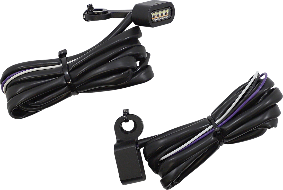 2040-2788 - DRAG SPECIALTIES Marker Lights - White/Amber - Black L22-0231DMBE