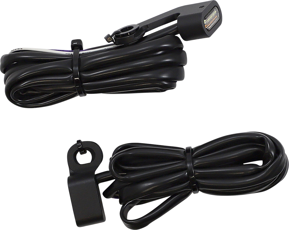 2040-2792 - DRAG SPECIALTIES Marker Lights - White/Amber - Black L22-0232DMBE