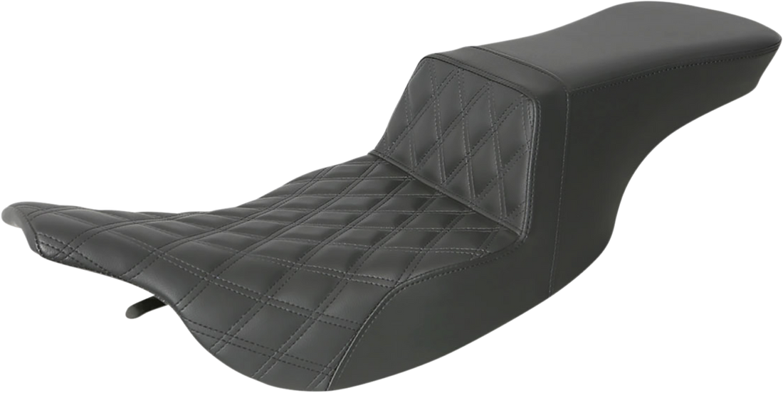 0801-1428 - SADDLEMEN Step-Up Seat - Front Lattice Stitch - Black - FL 897-07-192