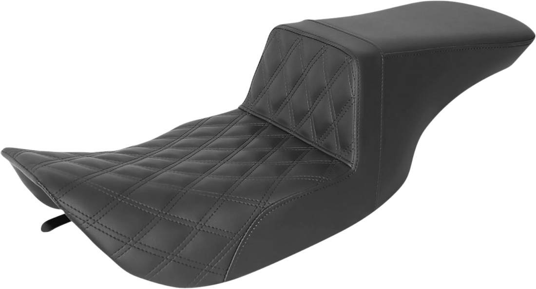 0801-1432 - SADDLEMEN Step-Up Seat - Front Lattice Stitch - Black - FLH 897-06-192