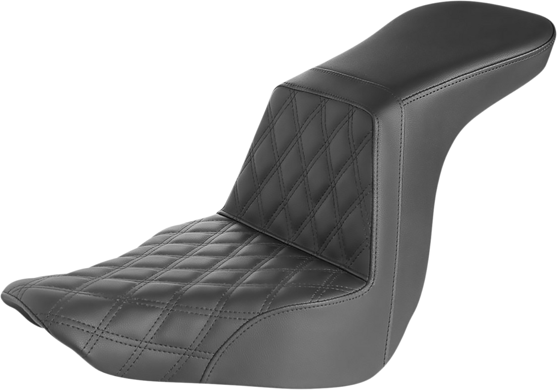 0802-1461 - SADDLEMEN Step-Up Seat - Front Lattice Stitch - Black 818-29-192