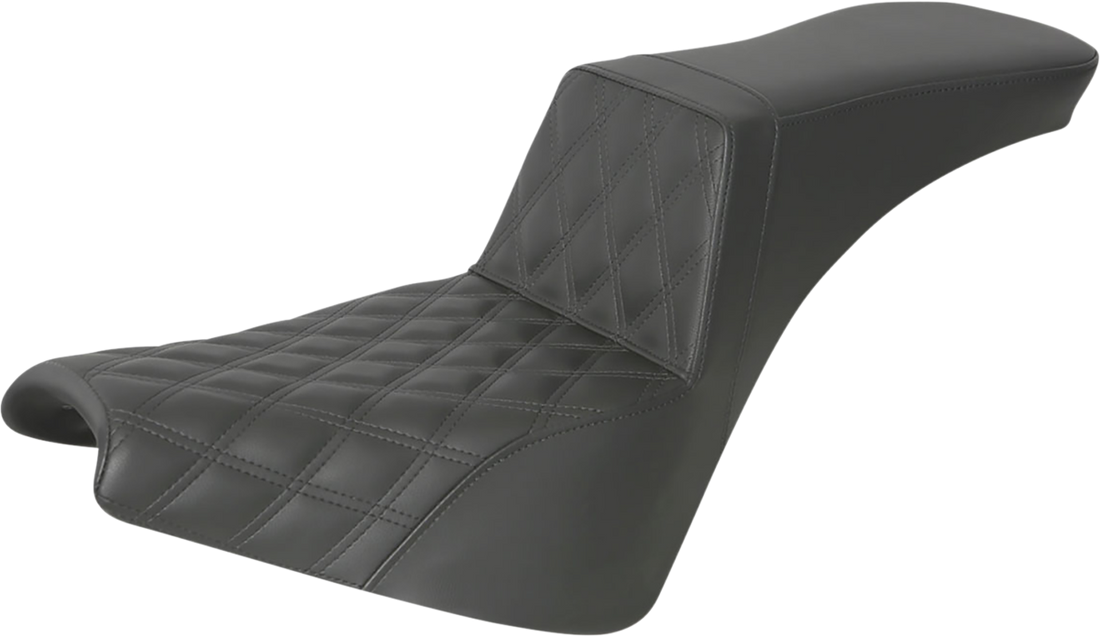 0802-1457 - SADDLEMEN Step-Up Seat - Front Lattice Stitch - Black 818-30-192