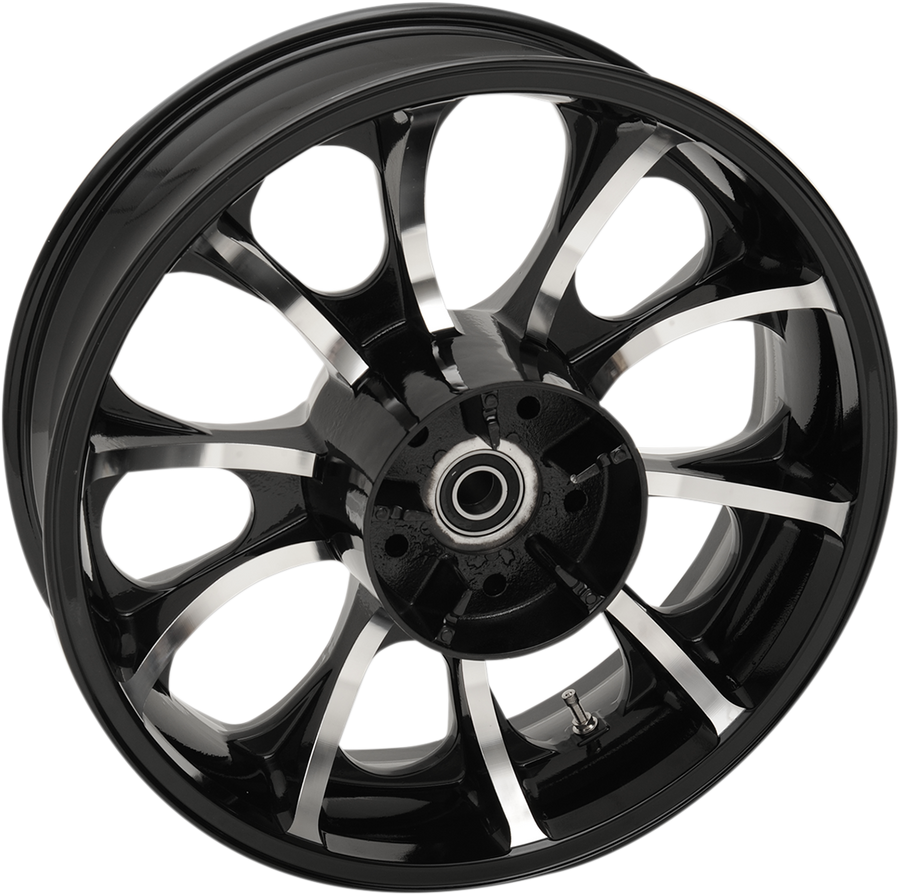 0202-2191 - COASTAL MOTO Rear Wheel - Largo 3D - Single Disc/ABS - Black Cut - 18"x5.50" 3D-LGO185BCABST