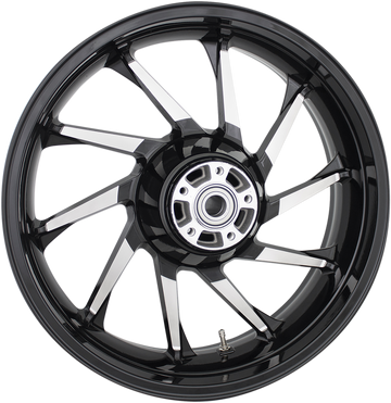 0202-2186 - COASTAL MOTO Rear Wheel - Hurricane 3D - Single Disc/ABS - Black Cut - 18"x5.50" 3D-HUR185BCABST