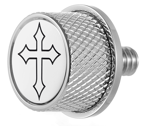 0820-0185 - FIGURATI DESIGNS Seat Mounting Knob - Stainless Steel - Cross FD41-SEAT KN-SS
