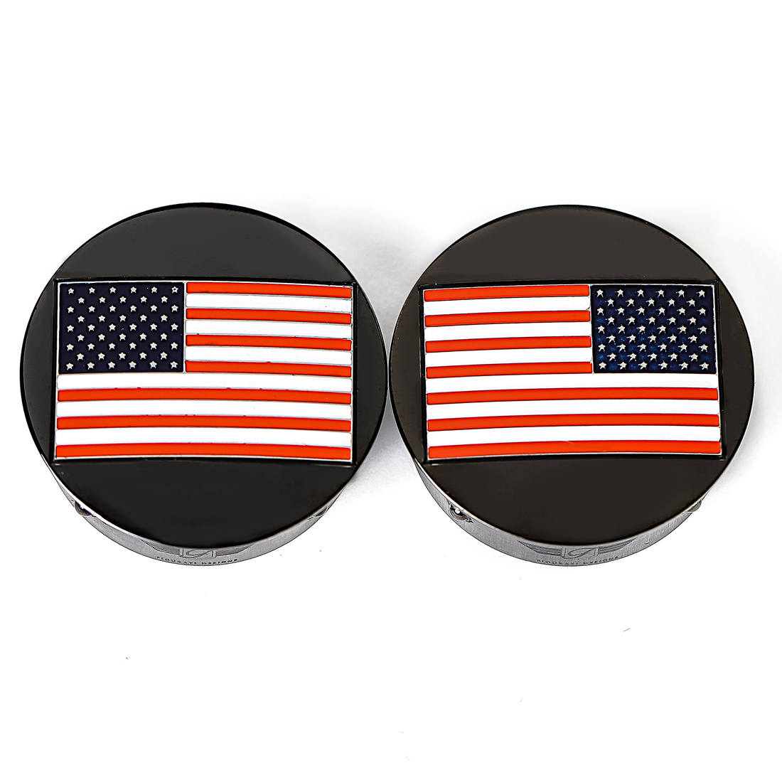 1303-0359 - FIGURATI DESIGNS Swing Arm Covers - American Flag - Custom - Reversed - Black FD21R-AF-BK