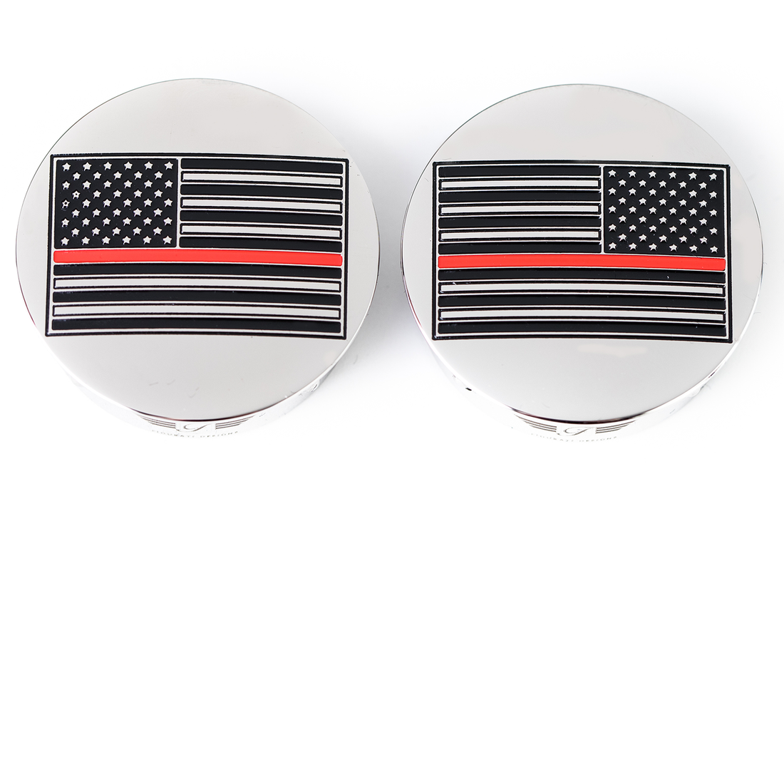 1303-0374 - FIGURATI DESIGNS Swing Arm Covers - Red Line American Flag - Custom - Reversed FD73-AFRL-SS