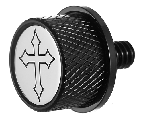 0820-0186 - FIGURATI DESIGNS Seat Mounting Knob - Black - Cross FD41-SEAT KN-BK