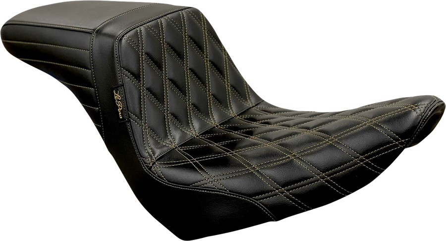 0802-1472 - LE PERA Kickflip Seat - Diamond w/Chestnut Stitching - Black - Softail '18-'22 LYR-590DD-CHET