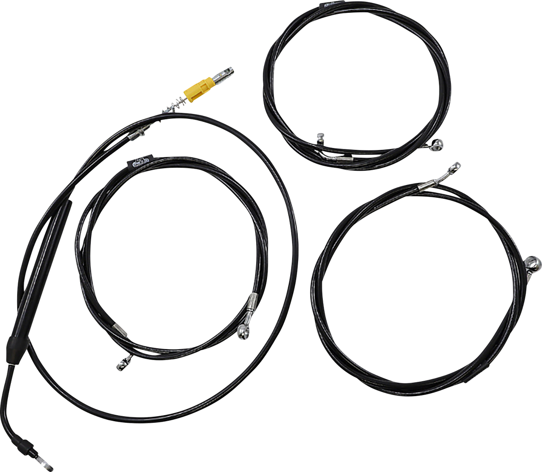 0662-1100 - LA CHOPPERS Handlebar Cable/Brake Line Kit - 15" - 17" Ape Hanger Handlebars - Black Vinyl LA-8058KT-16B
