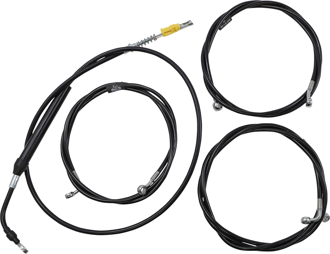 0662-1103 - LA CHOPPERS Handlebar Cable/Brake Line Kit - 18" - 20" Ape Hanger Handlebars - Black Vinyl LA-8058KT-19B