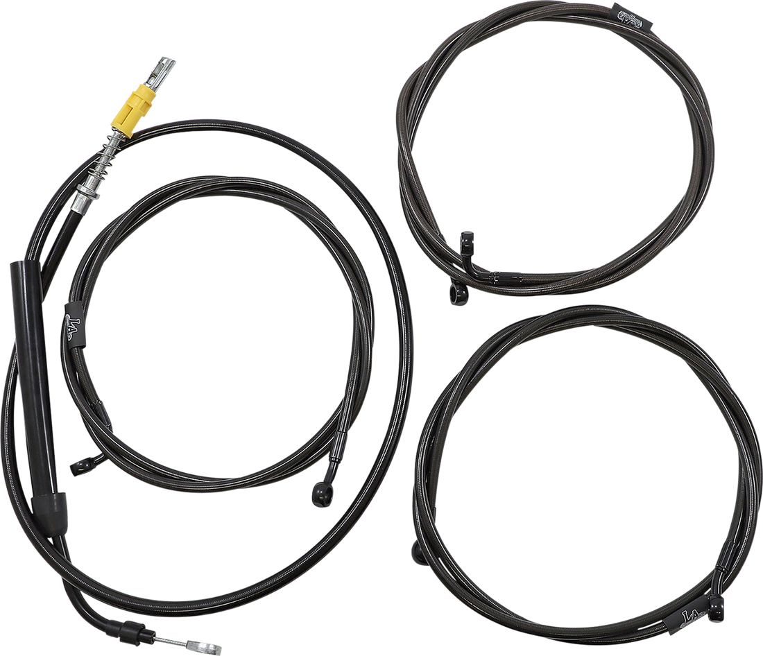 0662-1110 - LA CHOPPERS Cable Kit - 12" - 14" Ape Hanger Handlebars - Midnight LA-8058KT2-13M