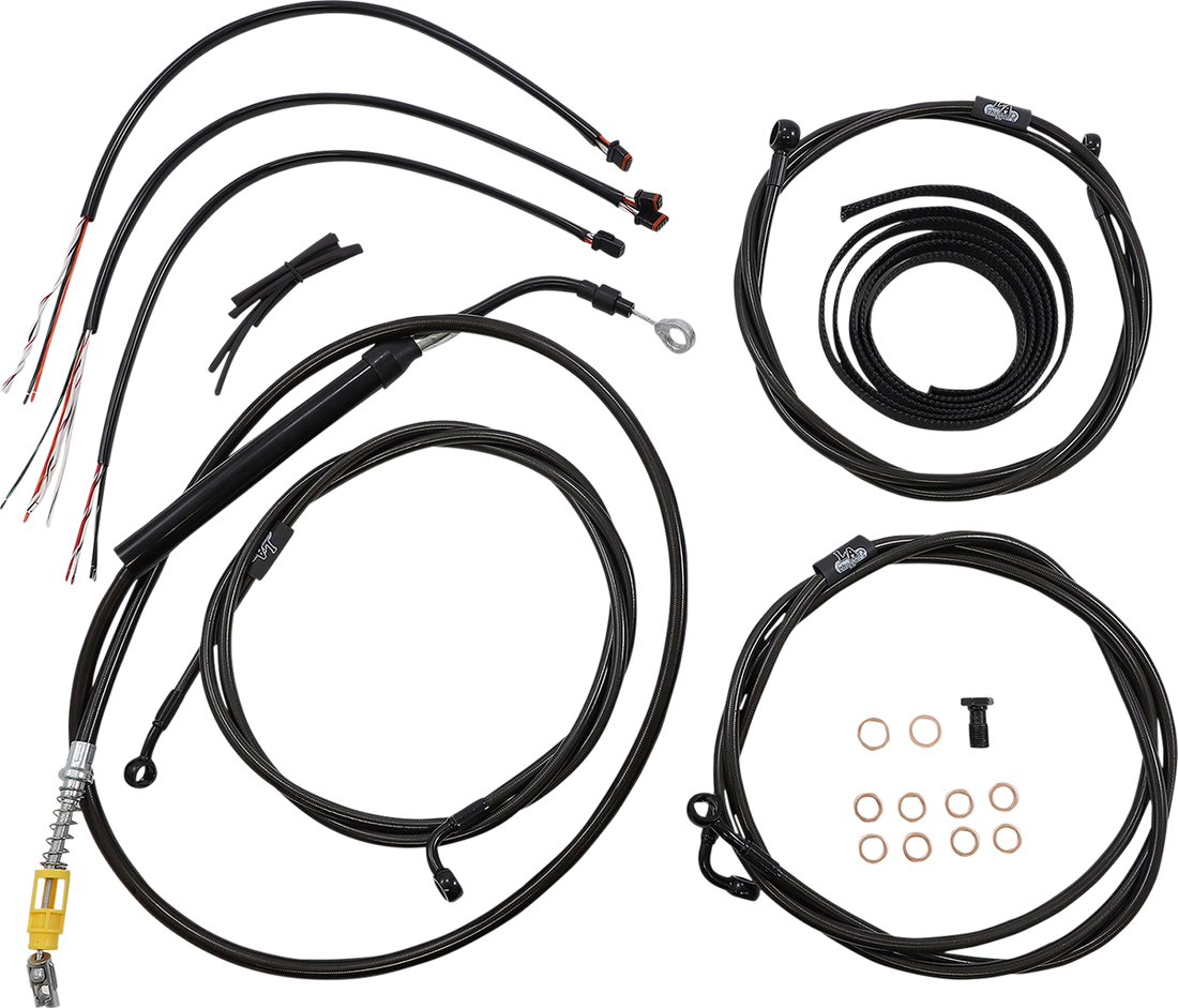 0662-1113 - LA CHOPPERS Cable Kit - 15" - 17" Ape Hanger Handlebars - Midnight LA-8058KT2-16M