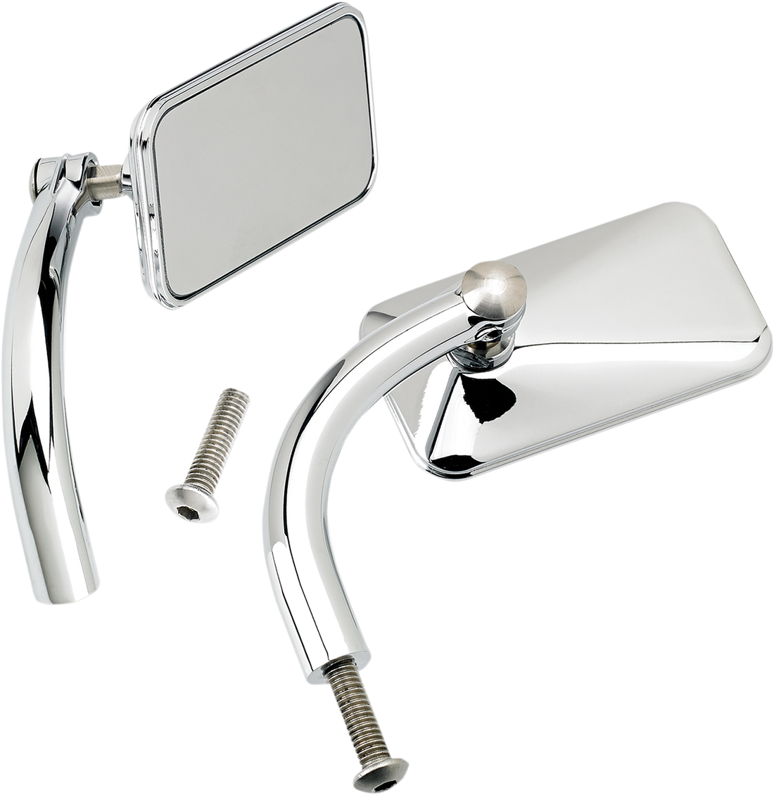 0640-1001 - BILTWELL Rectangular Mirrors - Chrome 6502-200-502