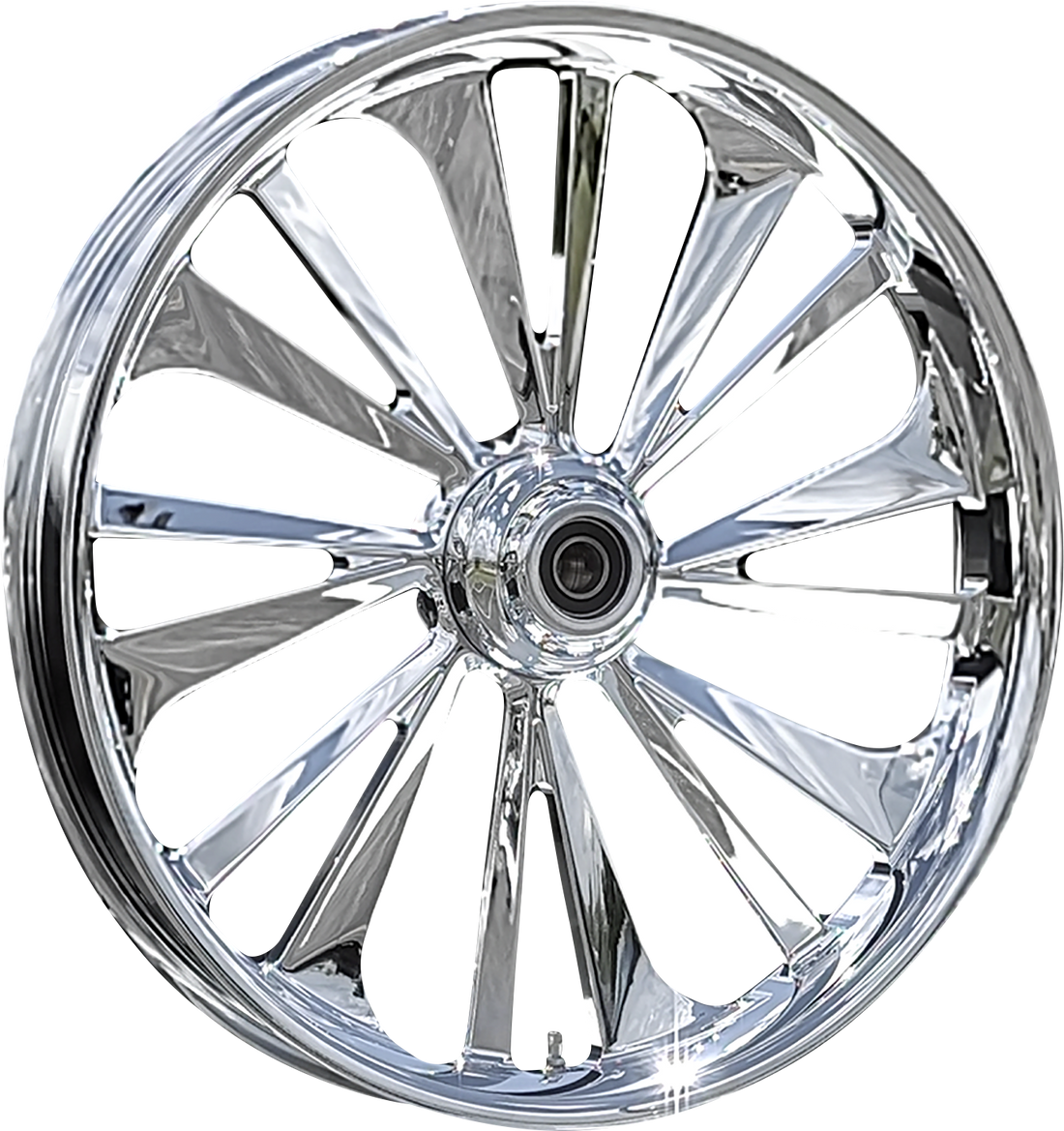 0213-0879 - RC COMPONENTS Wheel - Dillinger - Front - Single Disc w/ABS - Chrome - 21"x3.50" - FLH 213HD032A21138C