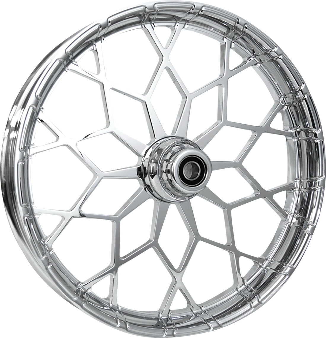 0213-0876 - RC COMPONENTS Wheel - Phenom - Front - Dual Disc w/ABS - Chrome - 21"x3.50" - FLH 213HD031A21135C