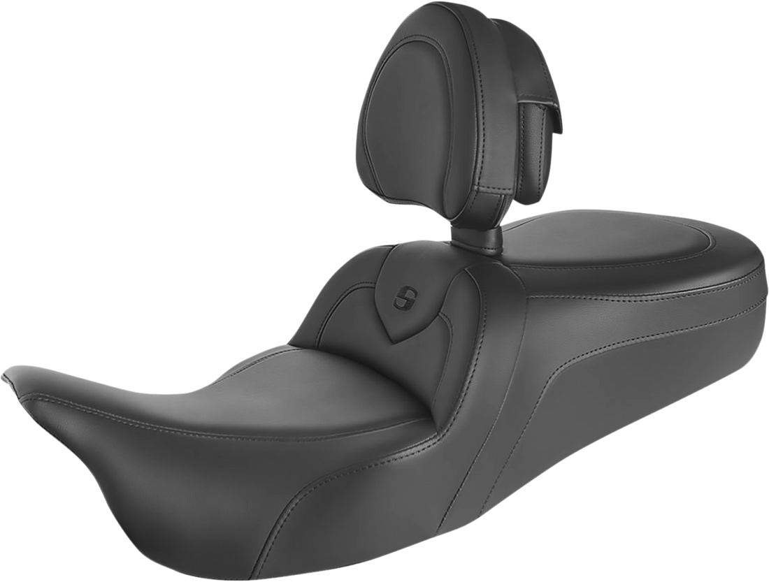 0801-1404 - SADDLEMEN RoadSofa* Seat - With Backrest - Black w/Black Stitching - Trikes 808-07B-187TBR