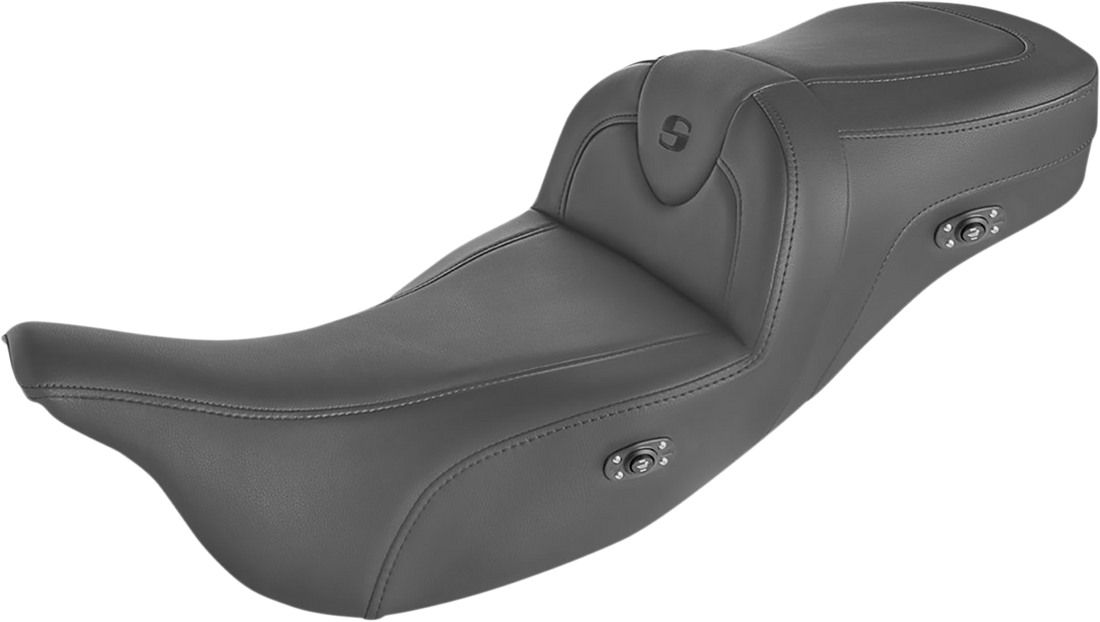 0801-1406 - SADDLEMEN Heated RoadSofa* Seat - Without Backrest - Black w/Black Stitching - Trikes 808-07B-187THCT