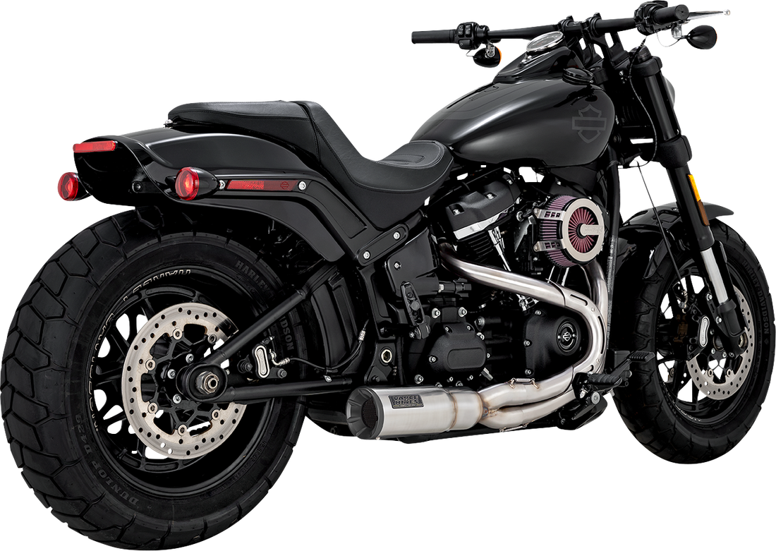 1800-2577 - VANCE & HINES 2-into-1 Upsweep Short Exhaust System - Stainless Steel 27331