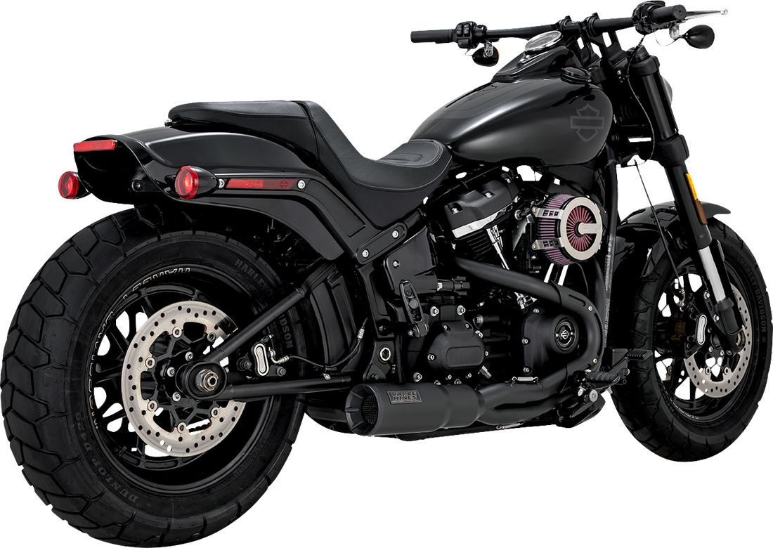 1800-2578 - VANCE & HINES 2-into-1 Upsweep Short Exhaust System - Stainless Steel Black 47331