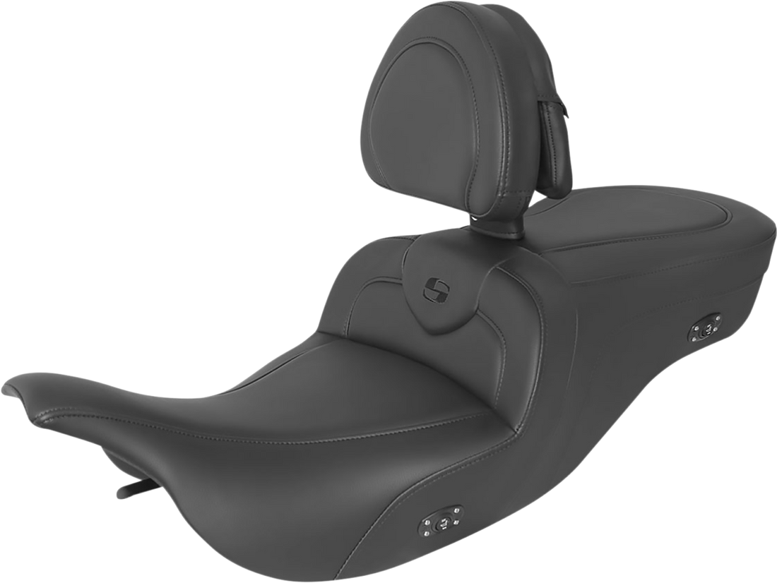 0801-1421 - SADDLEMEN Heated RoadSofa* Seat - With Backrest - Black W/Black Stitching 897-07-187BRHCT