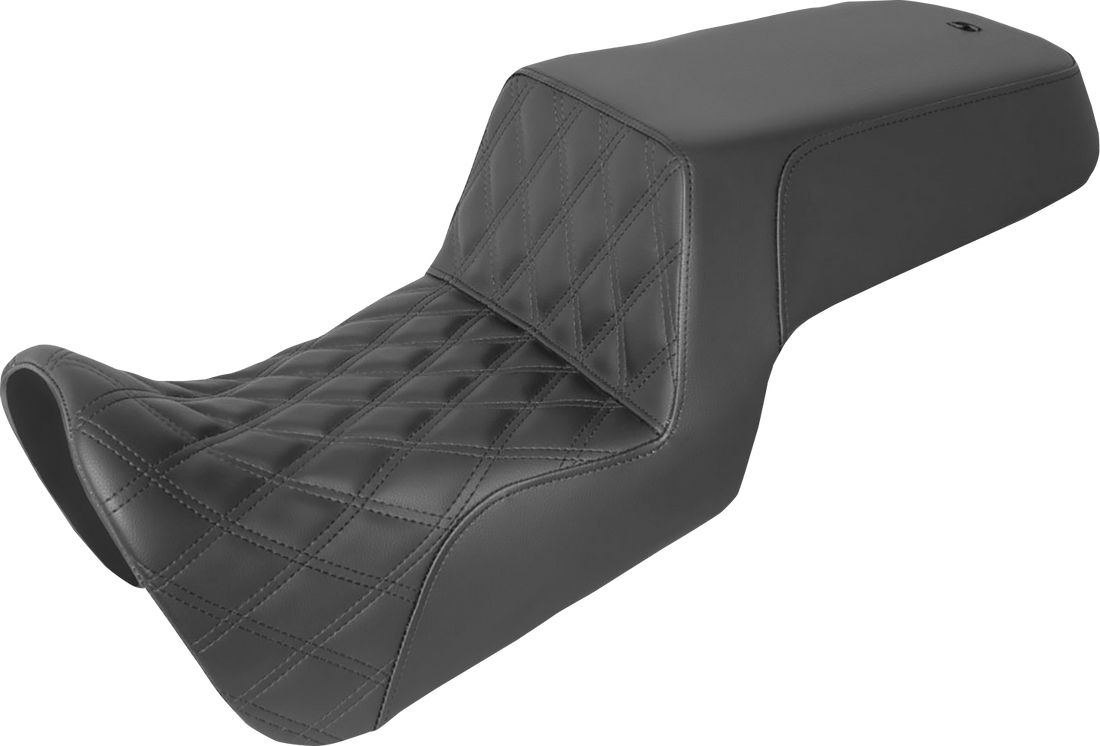 0810-2373 - SADDLEMEN Step Up Seat - Front Lattice Stitch/Rear Smooth - Black 821-34-172