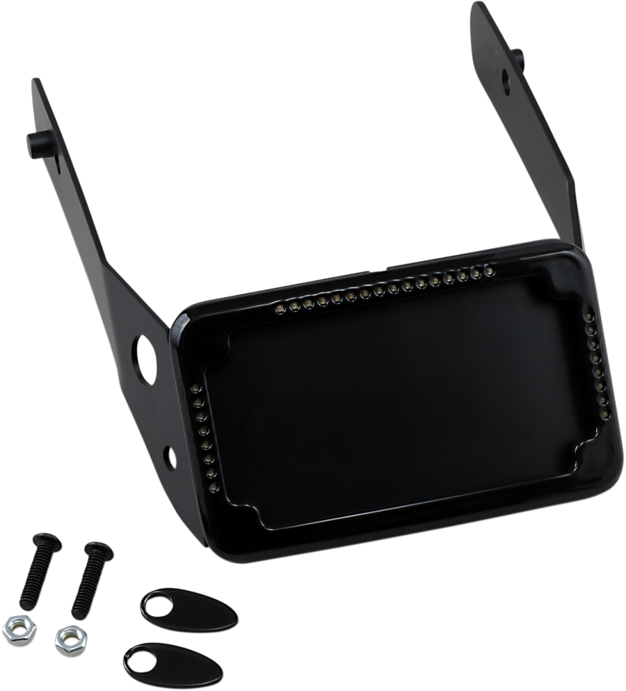 2030-0945 - CYCLE VISIONS LP Plate Frame & Mount with Signals - FXDWG - Black CV4651B