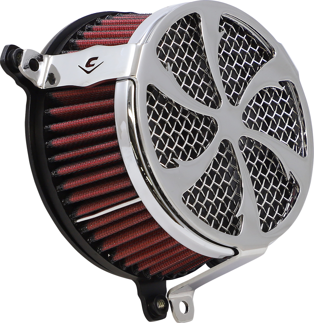 1010-3004 - COBRA Air Filter - Swept - Chrome 606-0100-01-SB
