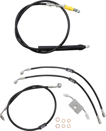 0662-0868 - LA CHOPPERS Handlebar Cable/Brake Line Kit?- Quick Connect - 18" - 20" Ape Hanger Handlebars - Black Vinyl LA-8157KT-19B