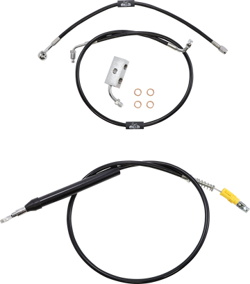 0662-0835 - LA CHOPPERS Handlebar Cable/Brake Line Kit - 15" - 17" Ape Hanger Handlebars - Black Vinyl LA-8155KT-16B