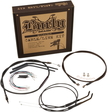 0610-1915 - BURLY BRAND Cable Kit - Jail Bar - 12" Handlebars - Black Vinyl B30-1140