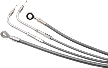0610-2059 - BURLY BRAND Handlebar Cable/Brake Line Kit - Complete - 14" Ape Hanger Handlebars - Stainless Steel B30-1155