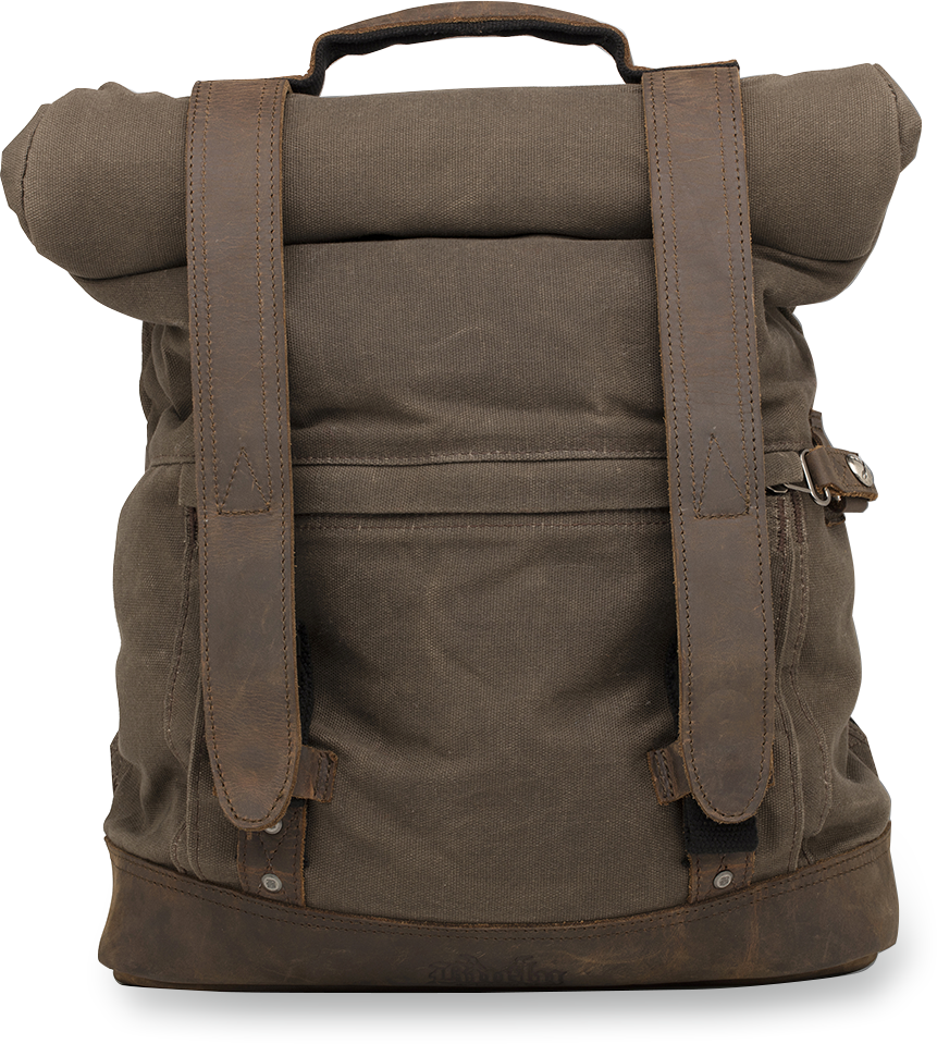 3517-0414 - BURLY BRAND Roll Top Backpack - Dark Oak B15-1020D