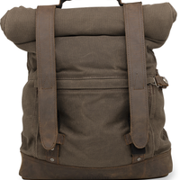 3517-0414 - BURLY BRAND Roll Top Backpack - Dark Oak B15-1020D