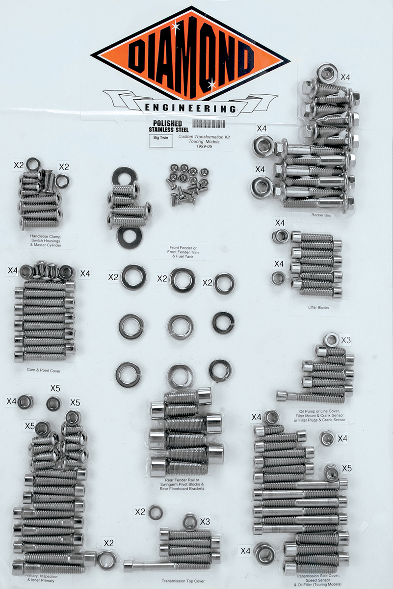 2401-0217 - DIAMOND ENGINEERING Transformation Bolt Kit - '99-'06 Touring DE6008HP