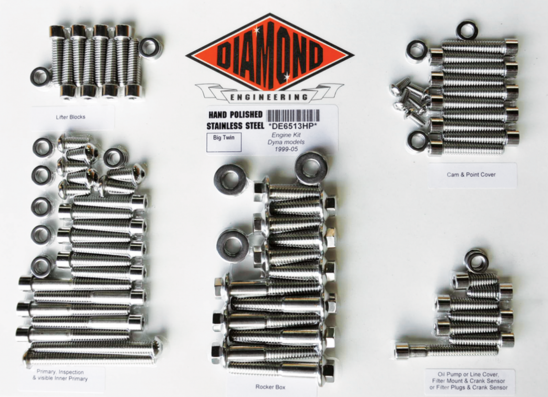 2401-0840 - DIAMOND ENGINEERING Motor Original Equipment Bolt Kit - '99-'05 FXD DE6513HP
