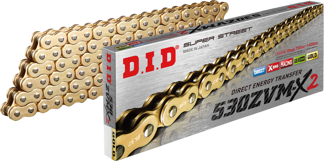 1223-1666 - DID 530 ZVM-X2 Chain - Gold - 120 Links 530ZVMX2G120