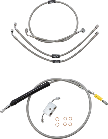 0662-0867 - LA CHOPPERS Handlebar Cable/Brake Line Kit?- Quick Connect  - 18" - 20" Ape Hanger Handlebars - Stainless Steel LA-8157KT-19