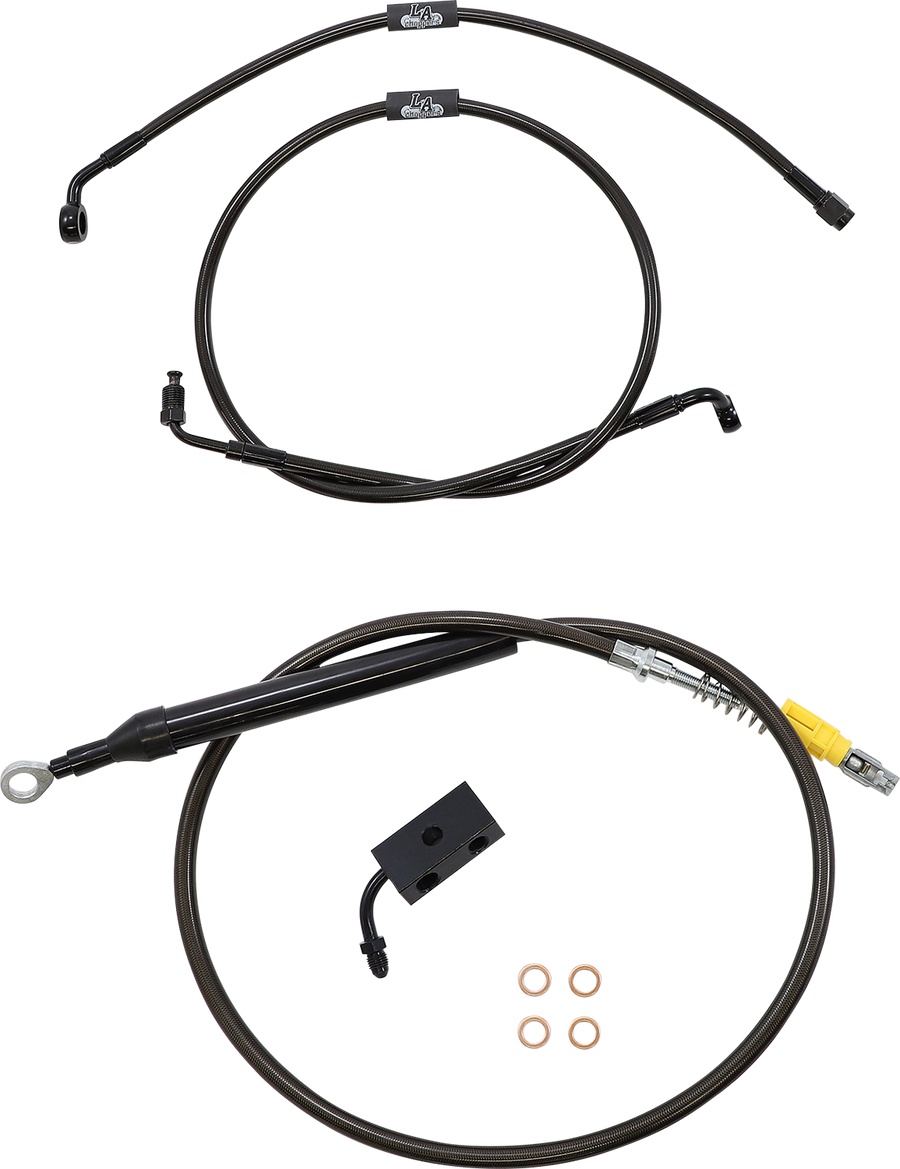 0662-0836 - LA CHOPPERS Handlebar Cable/Brake Line Kit - 15" - 17" Ape Hanger Handlebars - Midnight LA-8155KT-16M