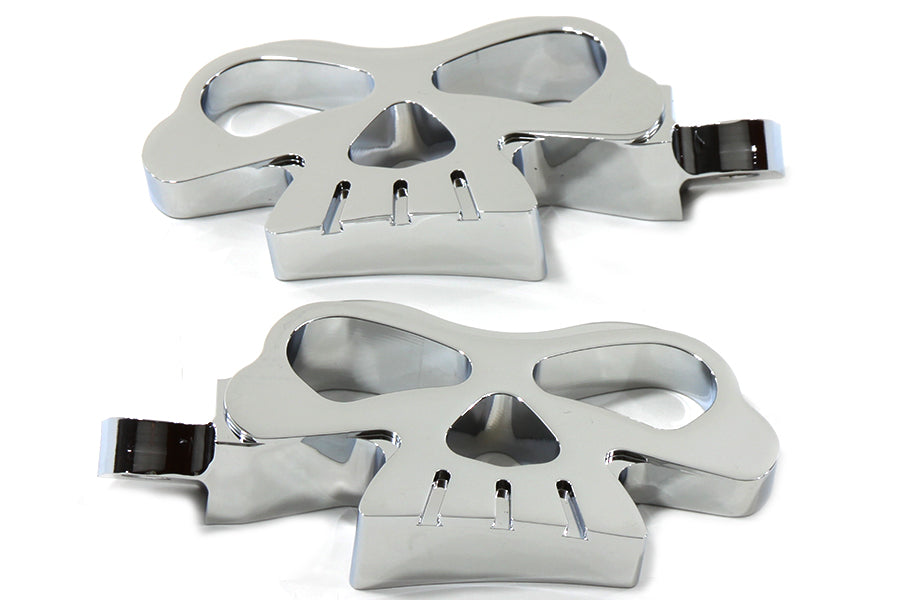 27-0620 - Chrome Skull Face Footpeg Set