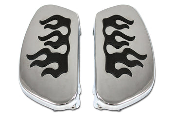 27-0808 - Driver Footboard Set Chrome with Flame Design